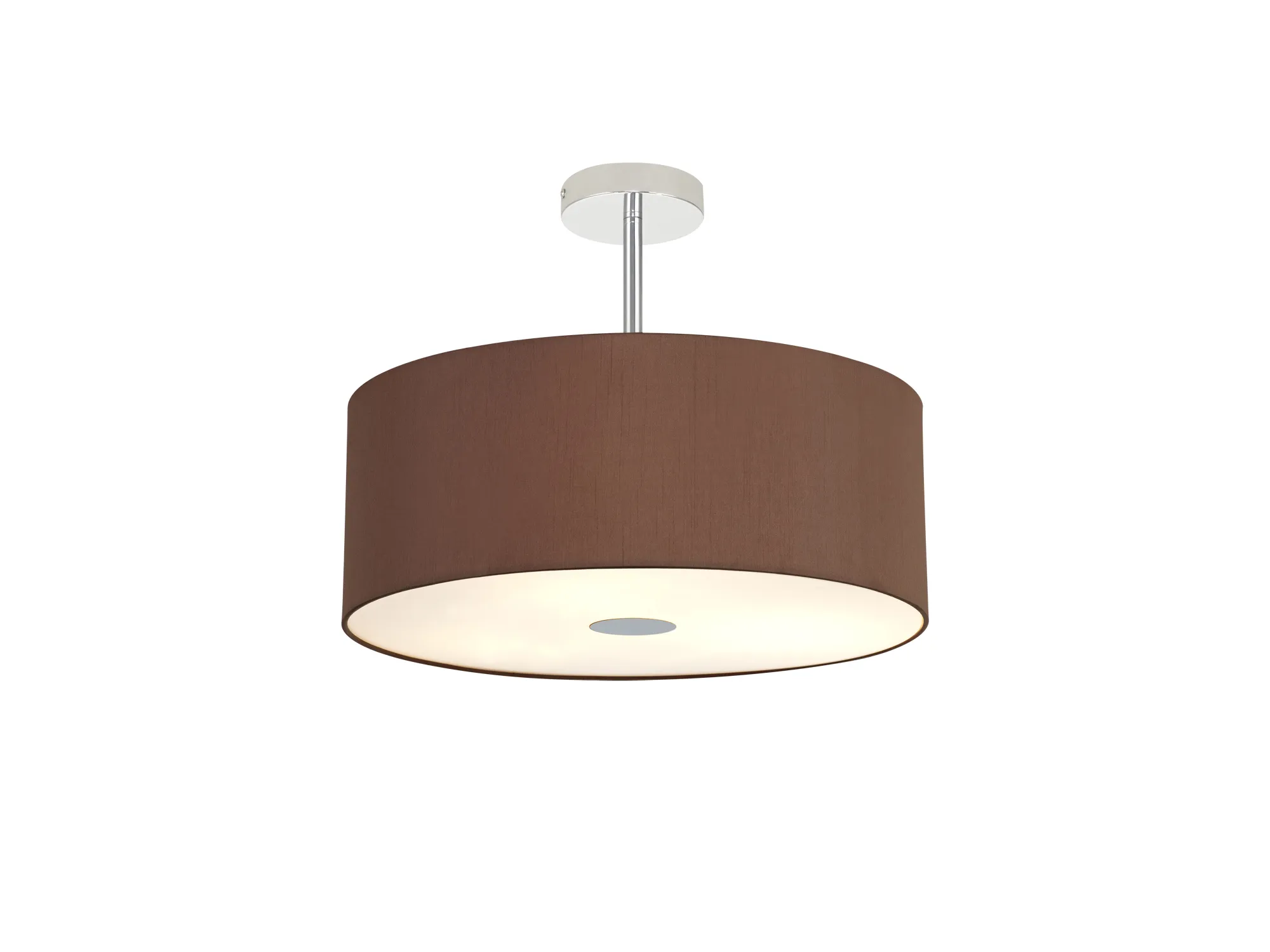 Baymont 50cm Semi Flush 3 Light Polished Chrome, Raw Cocoa/Grecian Bronze, Frosted Diffuser